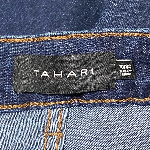 Tahari Chloe Tummy Tuck Skinny Jeans Fit Solution Blue Stretch Denim Size 10 - Picture 3 of 7